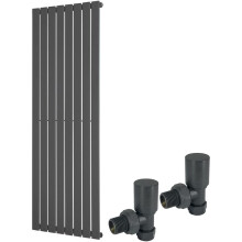 (1600 x 546mm Single) Warmehaus Flat Panel Horizontal Vertical Radiator with Angled Valves