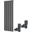 WarmeHaus (1600 x 546mm Single) Warmehaus Flat Panel Horizontal Vertical Radiator with Angled Valves 1