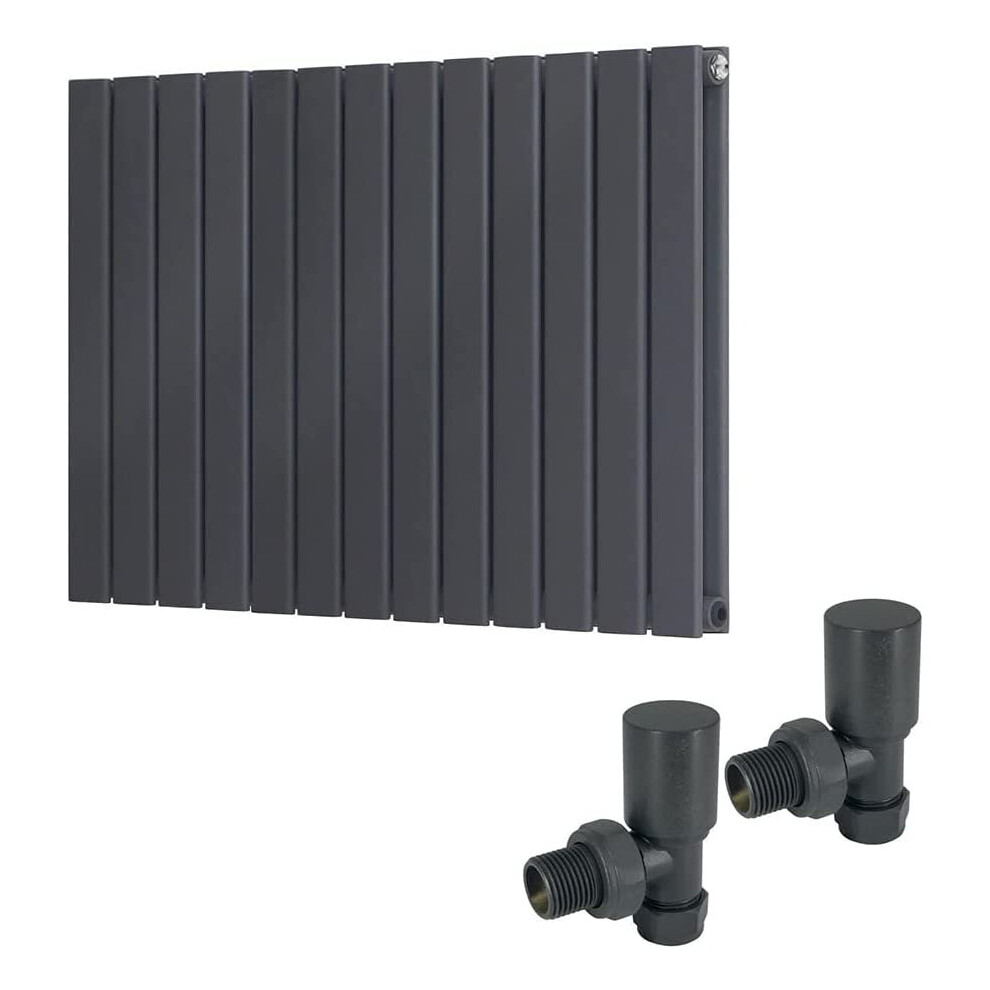 Warmehaus (600 X 886Mm Double) Flat Panel Horizontal Vertical Radiator With Angled Valves