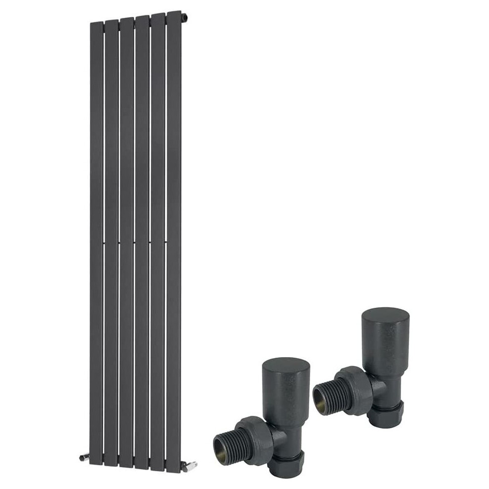 (1600 x 410mm Single) Warmehaus Flat Panel Horizontal Vertical Radiator with Angled Valves