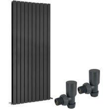 (1600 x 682mm Double) Warmehaus Flat Panel Horizontal Vertical Radiator with Angled Valves