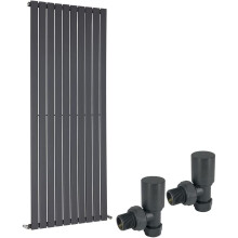(1600 x 682mm Single) Warmehaus Flat Panel Horizontal Vertical Radiator with Angled Valves