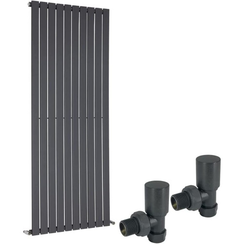 WarmeHaus (1600 x 682mm Single) Warmehaus Flat Panel Horizontal Vertical Radiator with Angled Valves