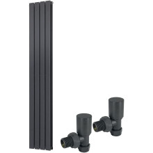 (1600 x 274mm Double) Warmehaus Flat Panel Horizontal Vertical Radiator with Angled Valves