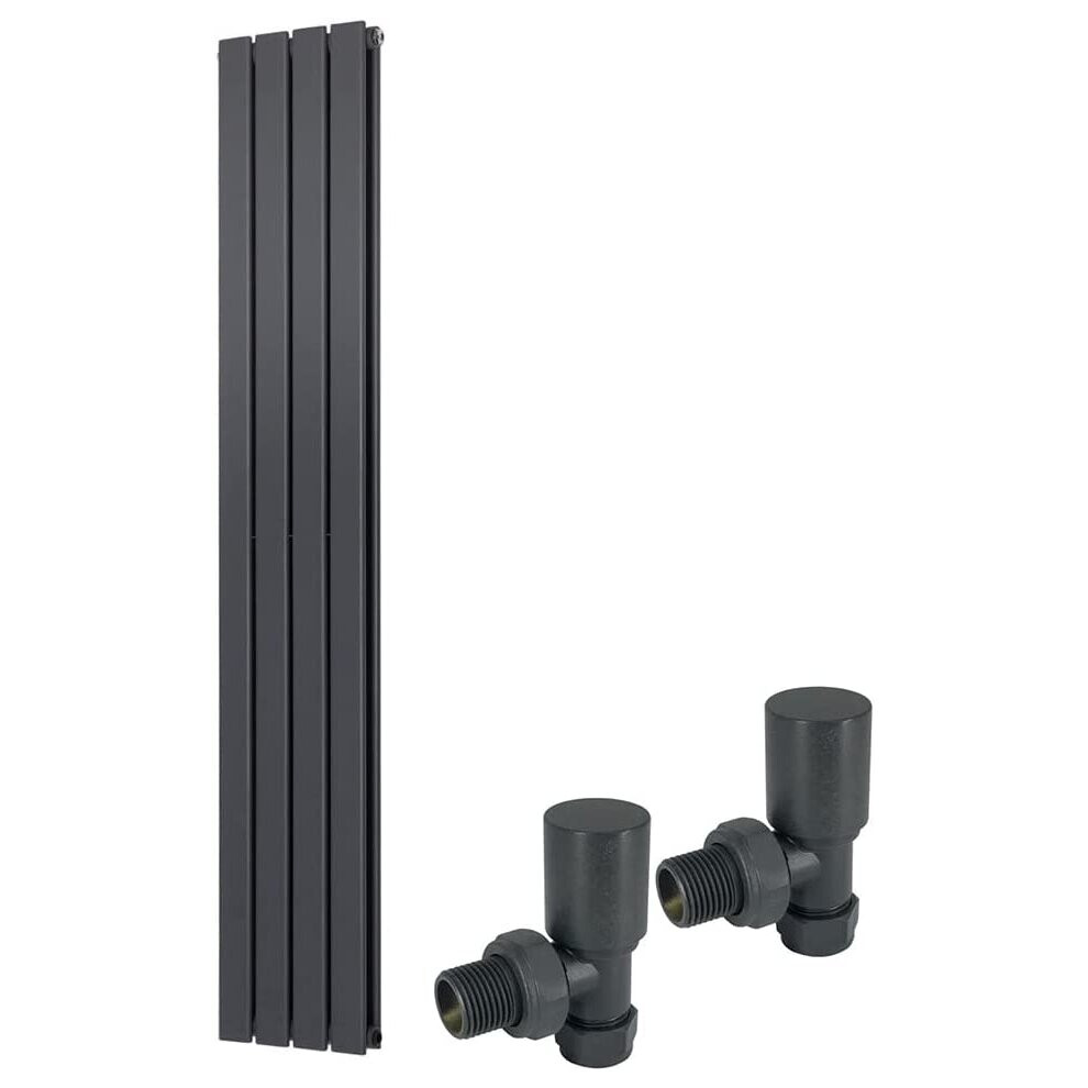 Warmehaus (1600 X 274Mm Double) Flat Panel Horizontal Vertical Radiator With Angled Valves