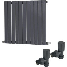 (600 x 750mm Single) Warmehaus Flat Panel Horizontal Vertical Radiator with Angled Valves