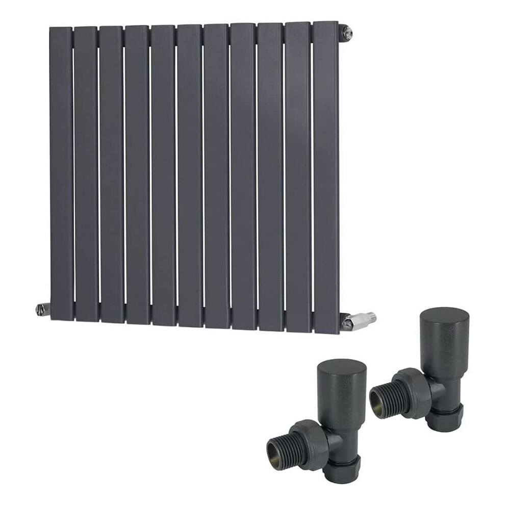 Warmehaus (600 X 750Mm Single) Flat Panel Horizontal Vertical Radiator With Angled Valves