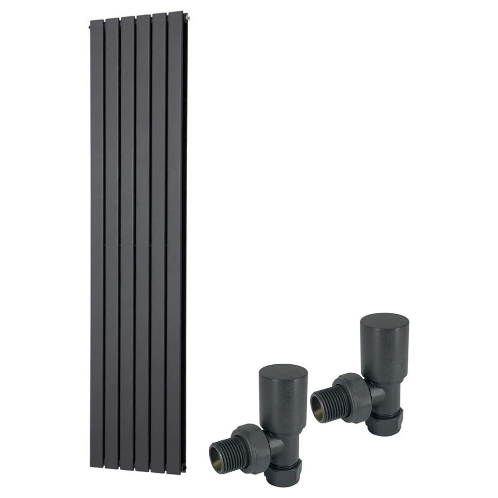 (1800 x 410mm Double) Warmehaus Flat Panel Horizontal Vertical Radiator with Angled Valves