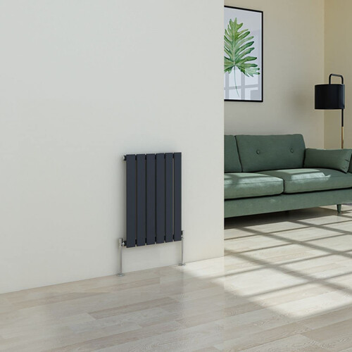 WarmeHaus (600 x 410mm Single) Warmehaus Flat Panel Horizontal Vertical Radiator with Angled Valves 1
