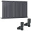 WarmeHaus (600 x 1158mm Single) Warmehaus Flat Panel Horizontal Vertical Radiator with Angled Valves 1