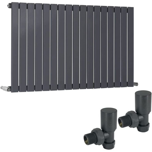 WarmeHaus (600 x 1158mm Single) Warmehaus Flat Panel Horizontal Vertical Radiator with Angled Valves