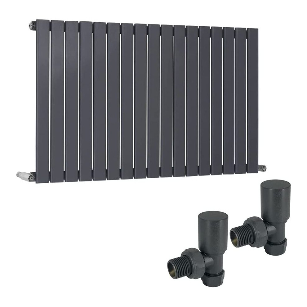 Warmehaus (600 X 1158Mm Single) Flat Panel Horizontal Vertical Radiator With Angled Valves