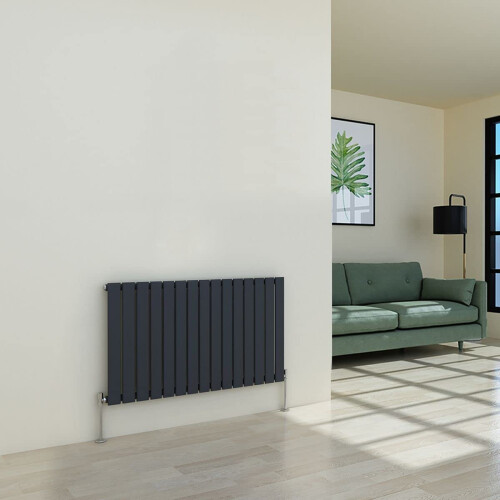 WarmeHaus (600 x 1022mm Single) Warmehaus Flat Panel Horizontal Vertical Radiator with Angled Valves 1