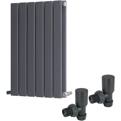 WarmeHaus (600 x 410mm Double) Warmehaus Flat Panel Horizontal Vertical Radiator with Angled Valves