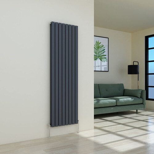 WarmeHaus (1800 x 546mm Double) Warmehaus Flat Panel Horizontal Vertical Radiator with Angled Valves 1