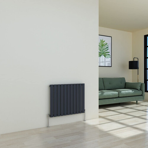 WarmeHaus (600 x 750mm Single) Warmehaus Flat Panel Horizontal Vertical Radiator with Angled Valves 1