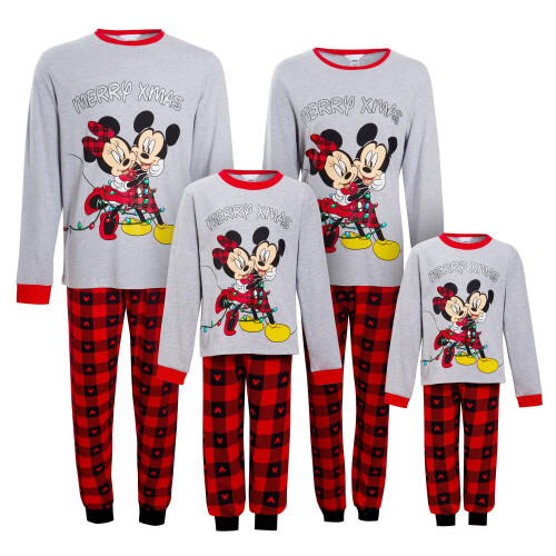 (Kids, 9-10 Years) Mickey & Minnie Matching Family Christmas Pyjamas Disney Adults Kids Xmas Pjs