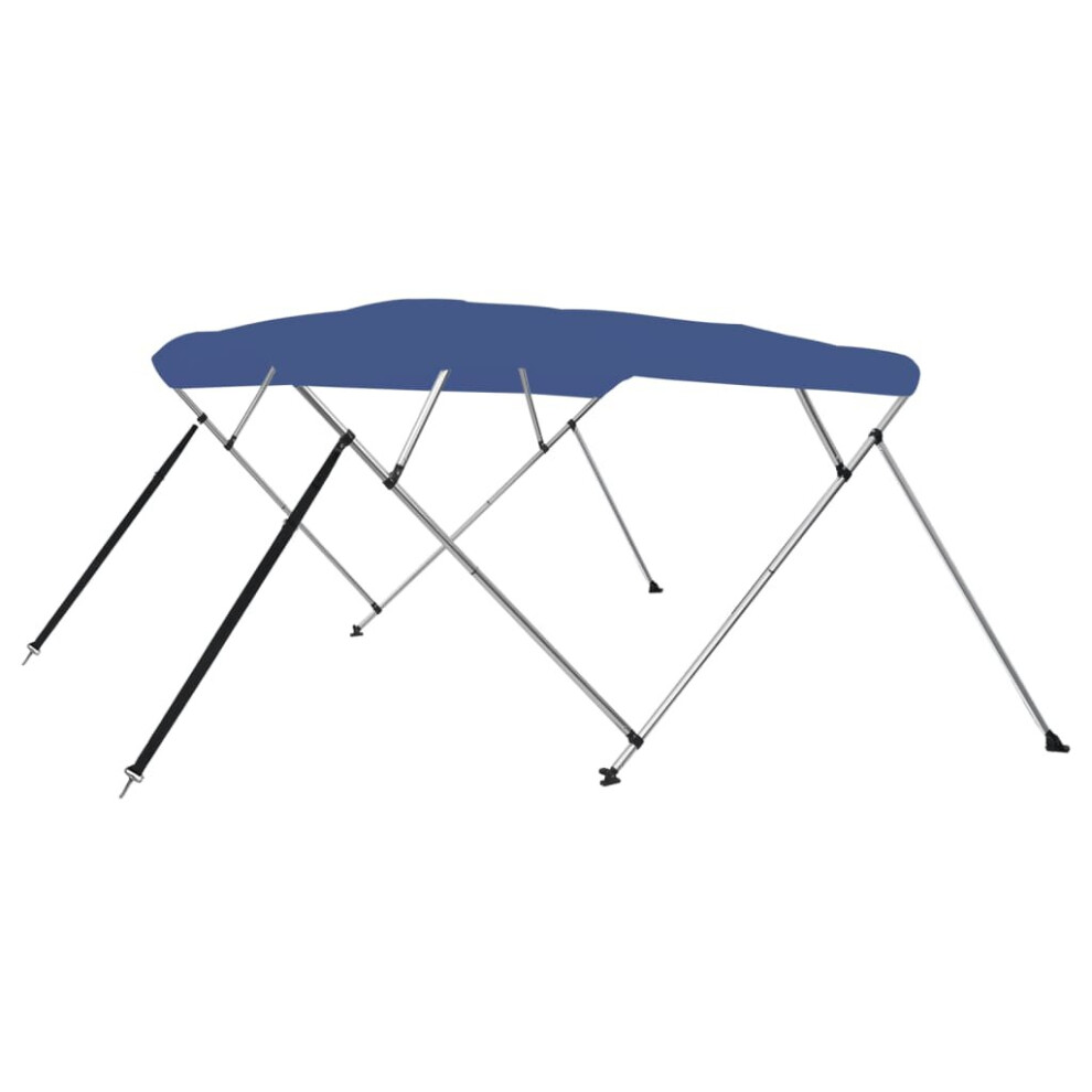 vidaXL 4 Bow Bimini Top Blue 196cm Anti-Mildew Boat Canopies Canvas Covers