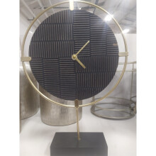 Opulence Mantel Clock Non Ticking Round Metal Silent Wall Clock