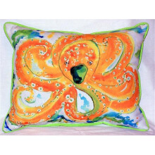 Orange Octopus Large Indoor-Outdoor Pillow 16 in. x 20 in.