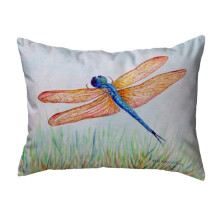 11 x 14 in. Amber & Blue Dragonfly Non-Corded Indoor & Outdoor Pillow