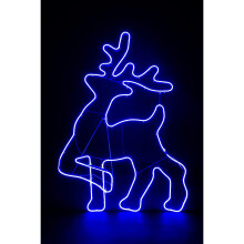 (Blue, Large Walking Reindeer) Neon Effect Rope Light Silhouette LED Wall Christmas Decorations