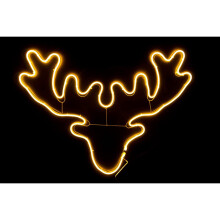 (Warm White, Stag Head) Neon Effect Rope Light Silhouette LED Wall Christmas Decorations