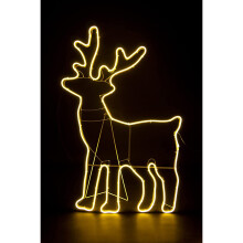 (Warm White, Large Standing Reindeer) Neon Effect Rope Light Silhouette LED Wall Christmas Decorations