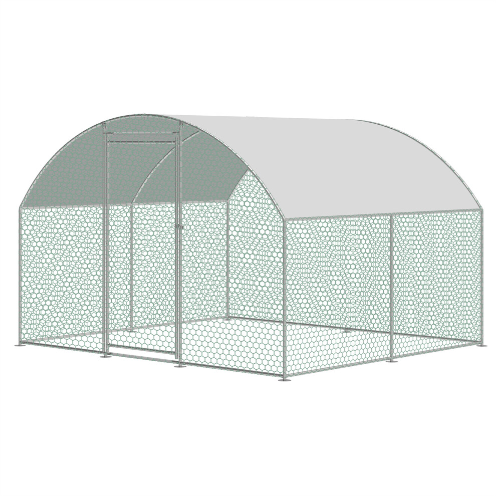 2.5x3m Walk in Chicken Run Hen Coop Poultry Enclosure Outdoor Bird Cage with Cover