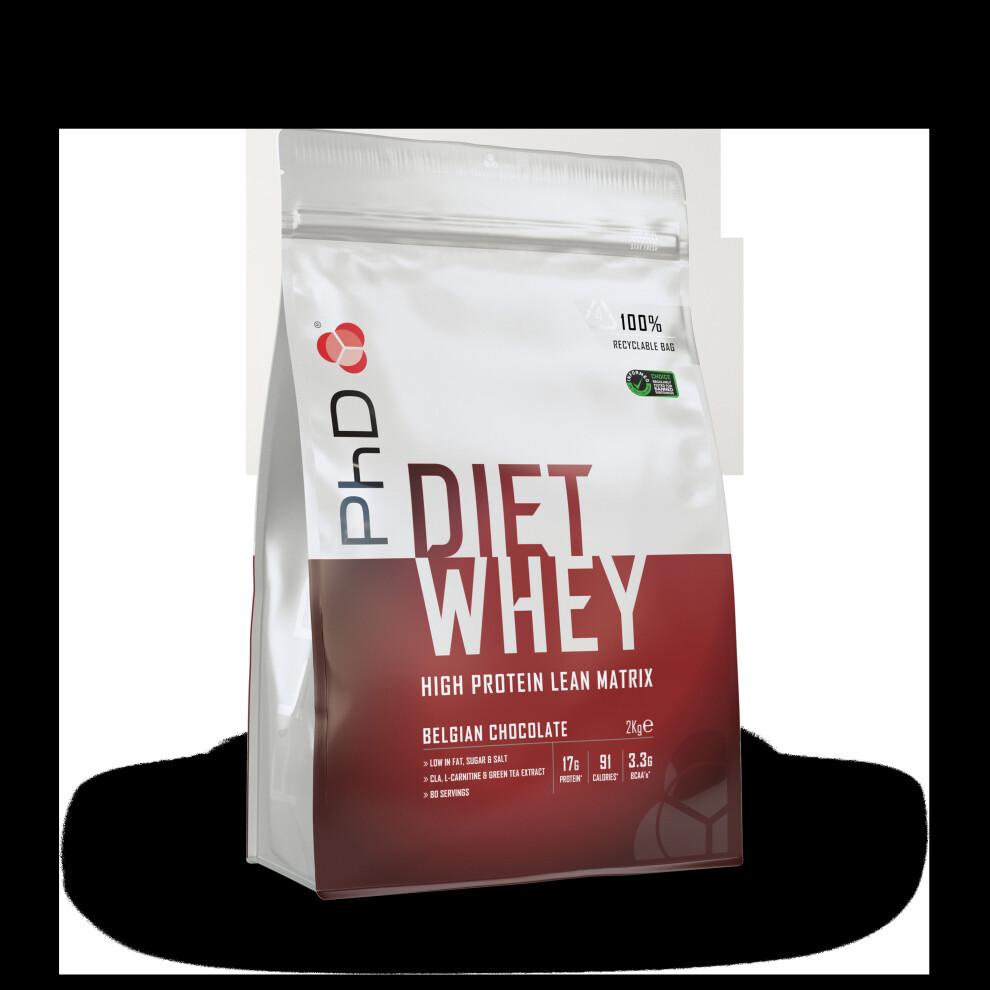 Phd Nutrition (Belgian Chocolate, 2 Kg) Diet Whey Slimming Weight Loss Meal Replacement Protein Shake