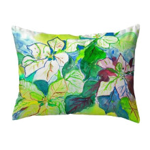 11 x 14 in. White Poinsettia Small No-Cord Pillow