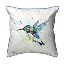 12 x 12 in. Green Hummingbird Small Outdoor & Indoor Pillow