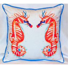 Coral Sea Horses Large Indoor-Outdoor Pillow 18 in. x 18 in.