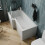 1500mm L Shaped LH Shower Bath Bathtub Screen Front Side Panel Acrylic Bathroom 1