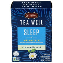 Celestial Seasonings, Sonno, Melatonina, Camomilla menta, Senza caffeina, 12 Sacchetti di Tè, 0,04 oz (1,2 g) Ogni