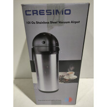 New Open Box Cresimo 3L Stainless Steel Vacuum-Insulated Thermal Airpot with Lever - Keeps Hot 12h / Cold 24h