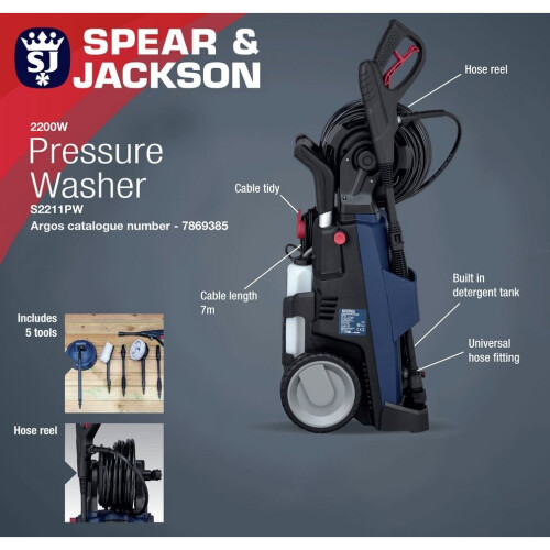 Refurbished Spear & Jackson Spear & Jackson Pressure Washer - 2200W 1