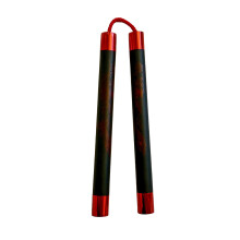 PLAYWELL DELUXE FOAM SPEED NUNCHUCKS WITH CORD - BLACK/RED - 11"