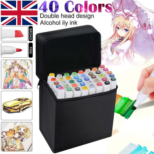 40/set Colors Markers Drawing Painting Alcohol Art Dual Sketch Pens