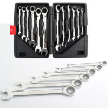 12X Ratchet Spanner Set Fixed Head Combination Wrench Set