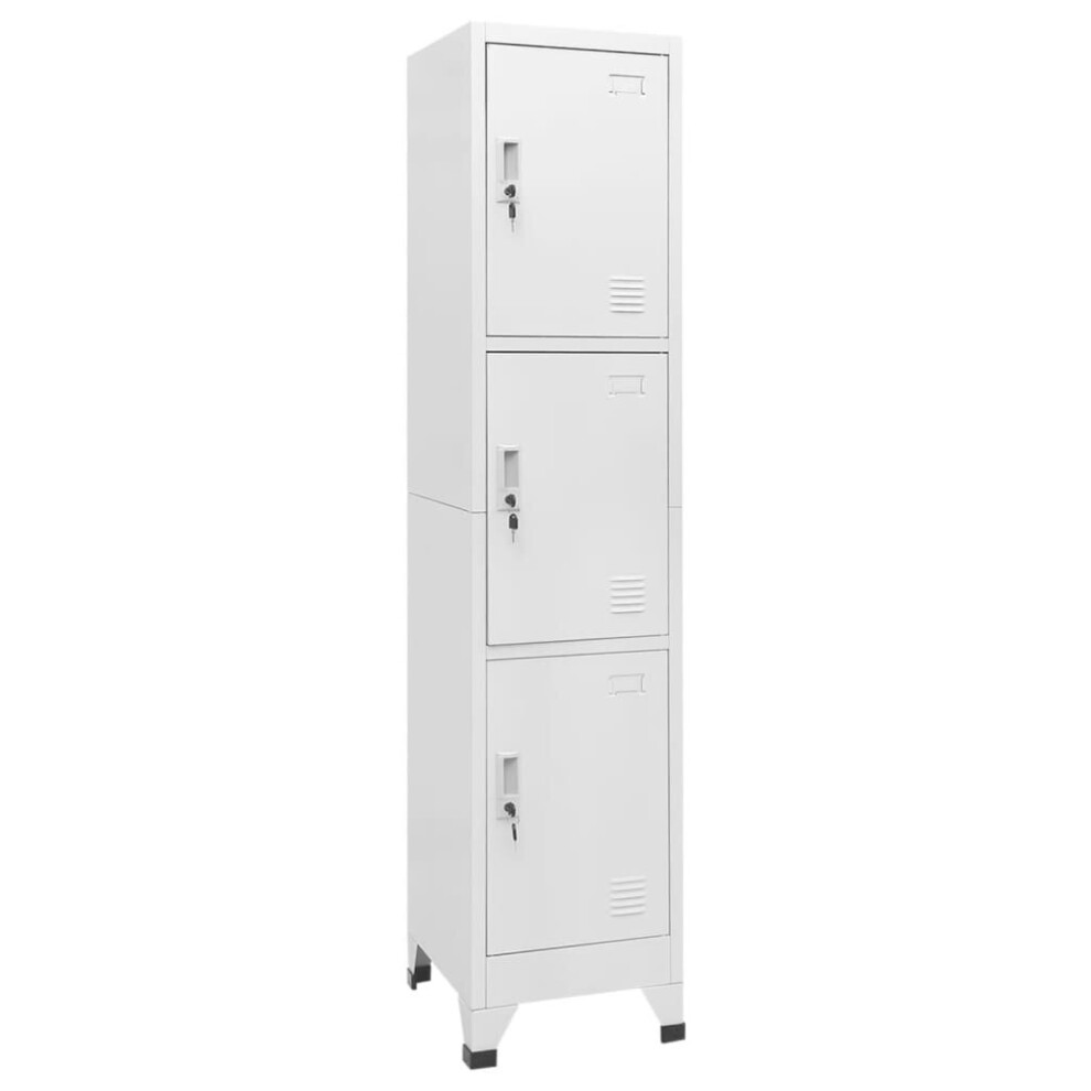 vidaXL Locker Cabinet with 3 Compartments 38x45x180cm Changing Room Storage