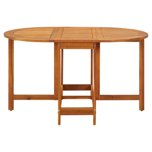 VidaXL vidaXL Outdoor Oval Drop Leaf Table Garden Breakfast Dining Table Acacia Wood 2