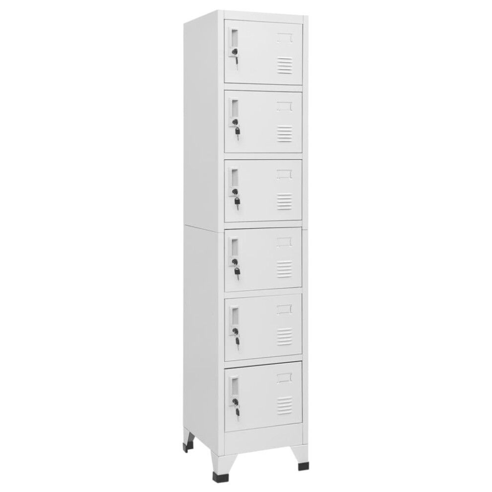 Vidaxl Locker Cabinet Light Grey 40 Cm Steel Storage Office Cabinet Furniture