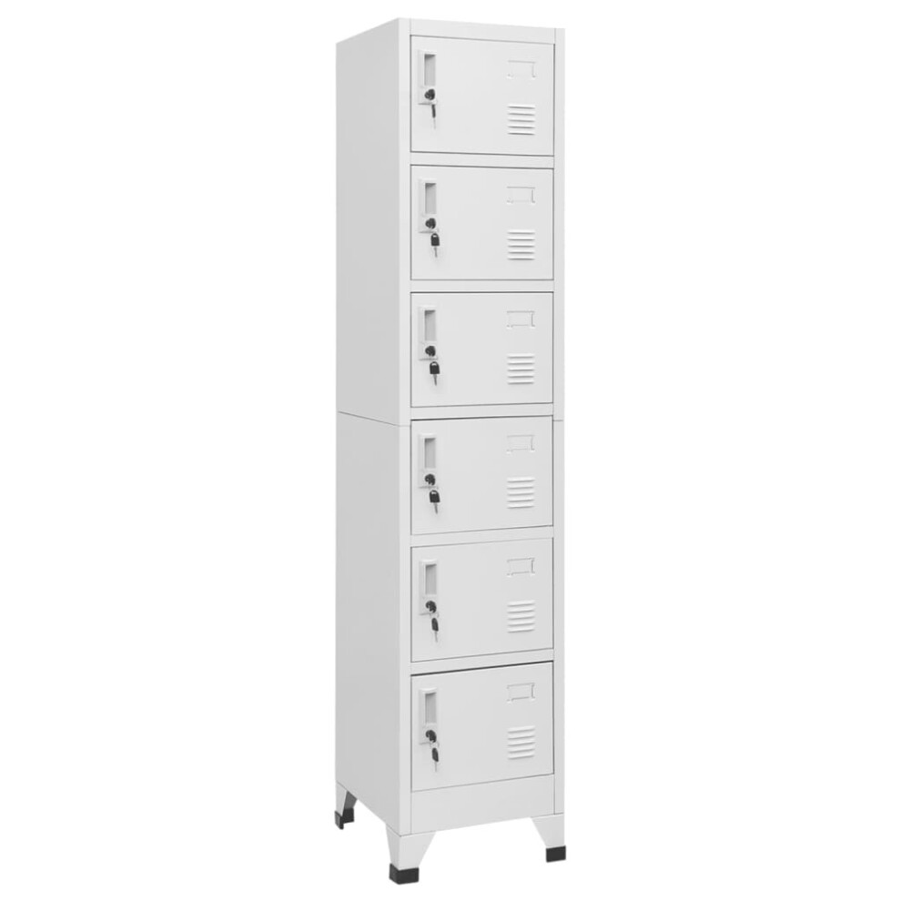 vidaXL Locker Cabinet Light Grey 40 cm Steel Storage Office Cabinet Furniture