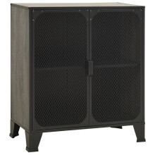 vidaXL Grey Metal and MDF Storage Cabinet with Mesh Doors - 72x36x82 cm (335908)