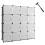 Costway 16 Cube Cloth Storage Organizer Portable Wardrobe w/ 2 Hanging Rods 2