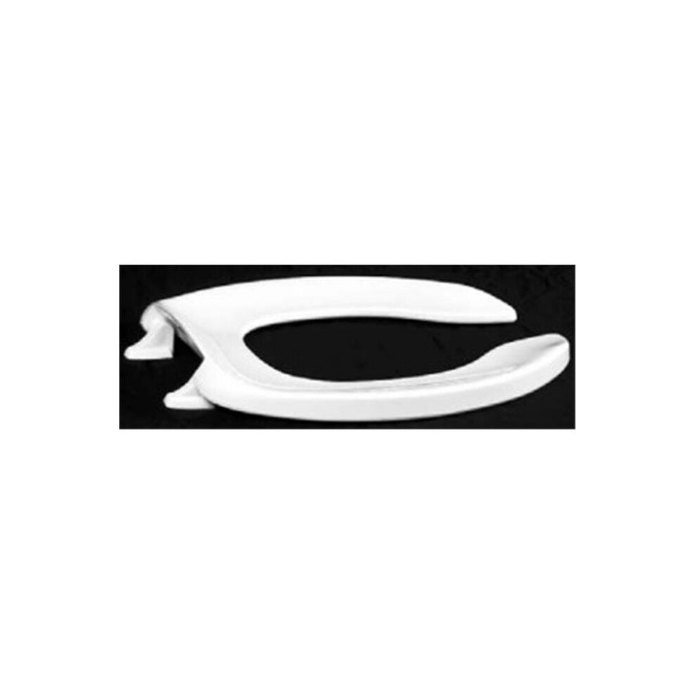 White Commerical Plastic Toilet Seat With Zinc Plated Check Hinge 745704426526