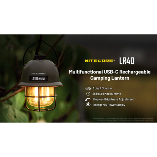 Nitecore LR40 ( Green ) USB Charge 100 Lumens Camping Light 1