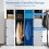 Costway 16 Cube Cloth Storage Organizer Portable Wardrobe w/ 2 Hanging Rods 5