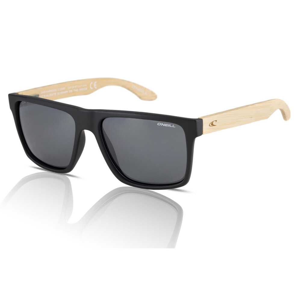 O'Neill Harwood 2.0 Sunglasses 104P Matte Black/Bamboo/Polarised Smoke - Silver